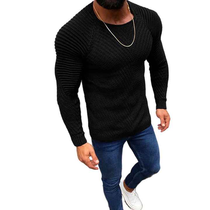 Herren nan strukturierter Slim-Fit Raglanpullover aus feinem Rippen- und Waffelstrick Echo Archiv