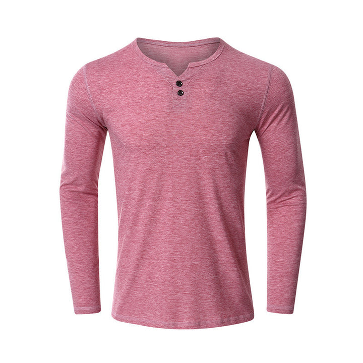 Herren Langarm-Henley-Shirt mit edler Knopfleiste und angenehmem Baumwollmix Echoarchiv