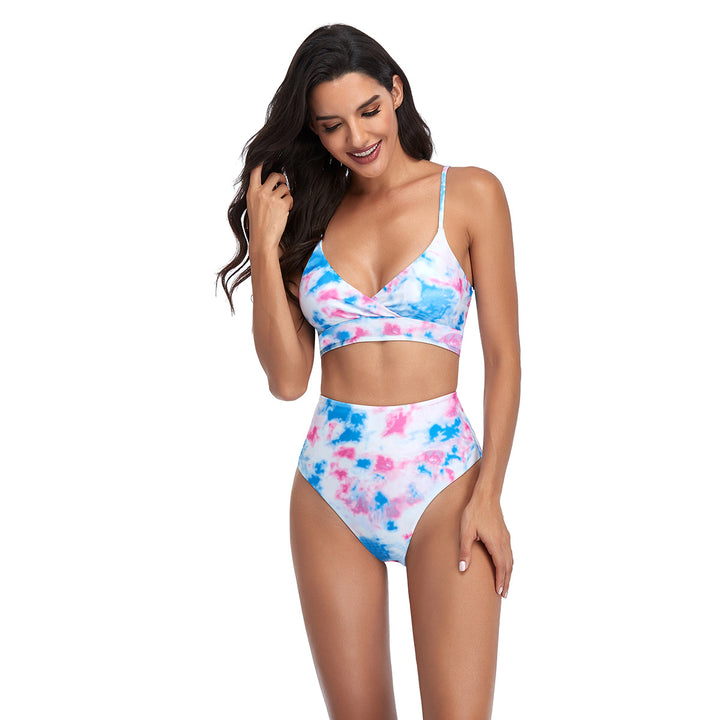 Damen Bikini-Set mit hohem Bund und modischem Wickeldesign Echo Archiv