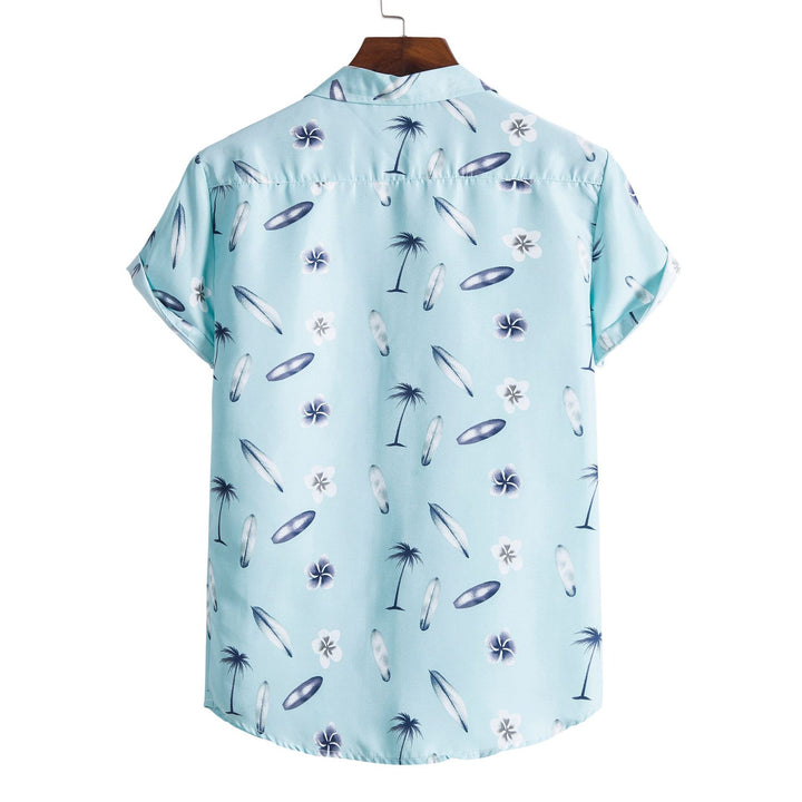 Herren Kurzarmhemd mit sommerlichem Surf-Design und lockerem Schnitt Echoarchiv