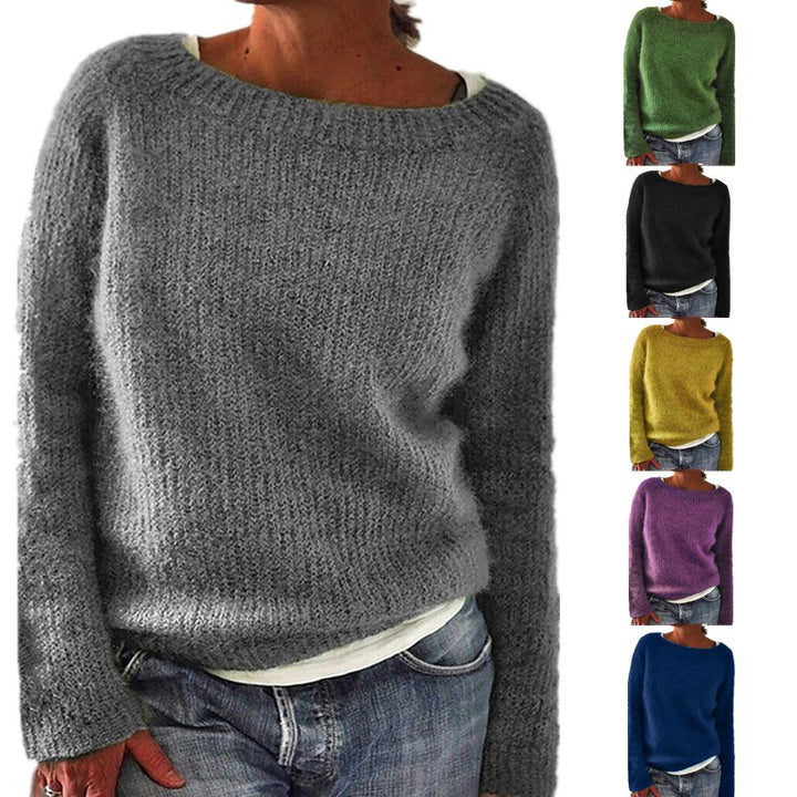 Damen nan kuscheliger Grobstrickpullover mit Rundhalsausschnitt und lockerem Oversize-Schnitt Echo Archiv