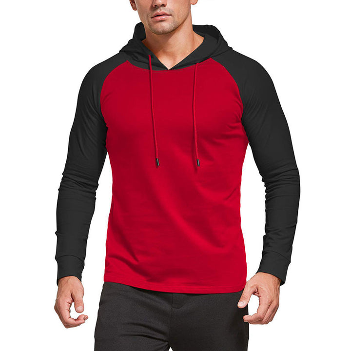 Herren Sportlicher Kapuzenpullover mit kontrastierenden Ärmeln Echoarchiv