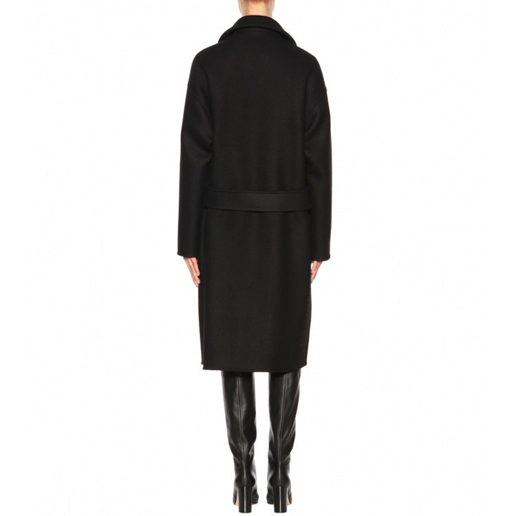 Damen Oversize Zweireihiger Longcoat mit weitem Schalkragen und relaxed Tailoring Echoarchiv