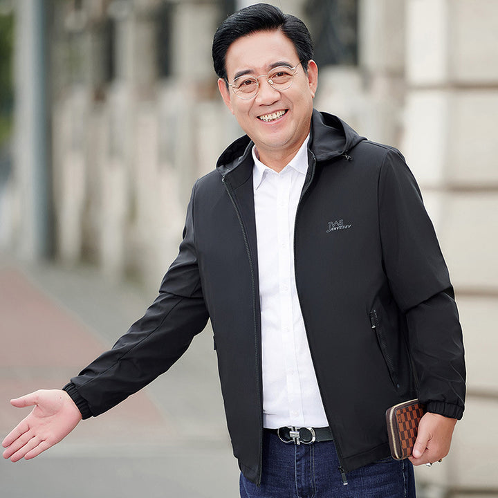Herren atmungsaktive Outdoor-Jacke mit Kapuze und Taschen Echoarchiv