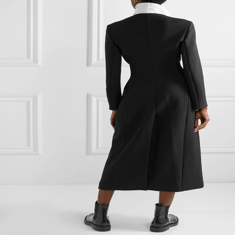 Damen Maxilanger minimalistischer Tailoring Mantel mit offener Front Echoarchiv