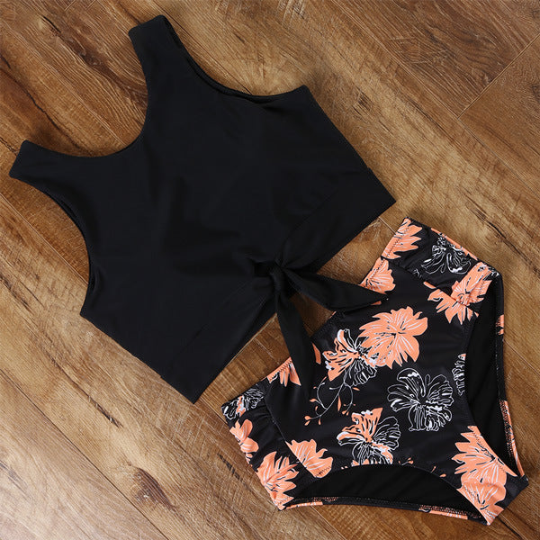 Damen Sportliches Bikini-Set mit modischem Crop-Top und hochtailliertem Slip Echo Archiv