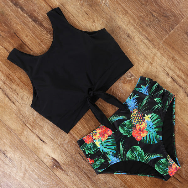 Damen Sportliches Bikini-Set mit modischem Crop-Top und hochtailliertem Slip Echo Archiv