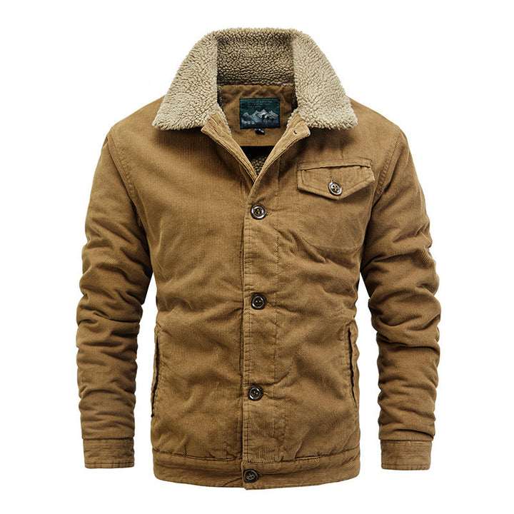 Herren Lässige Steppjacke mit Kunstfellkragen Echo Archiv