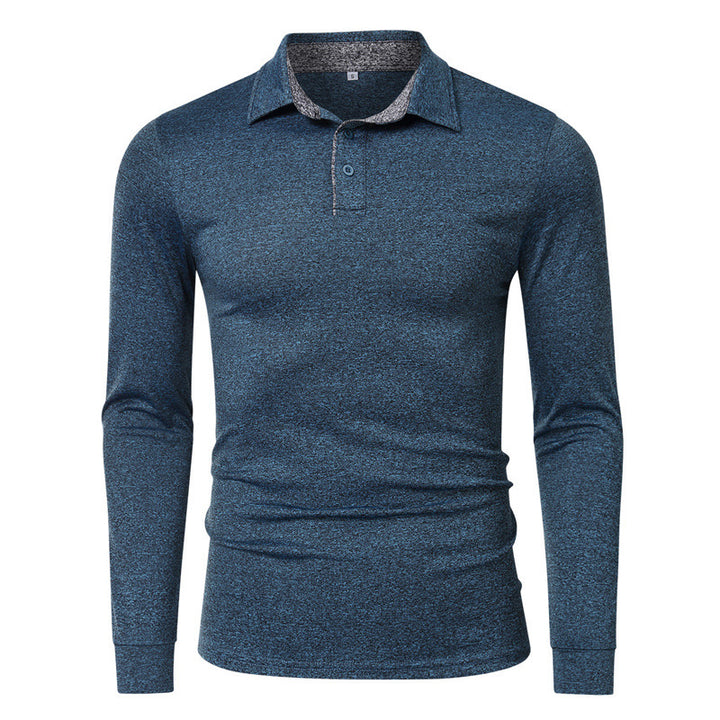 Herren Langarm Poloshirt mit strukturiertem Gewebe und sportlichem Kragen Echoarchiv