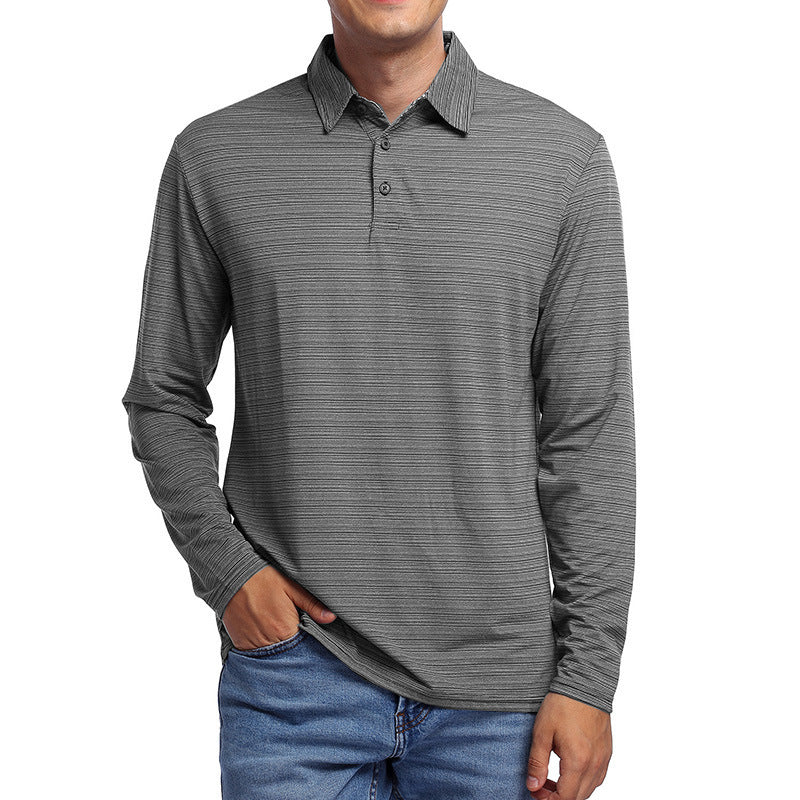 Herren Langarm-Polohemd mit strukturiertem Design Echoarchiv