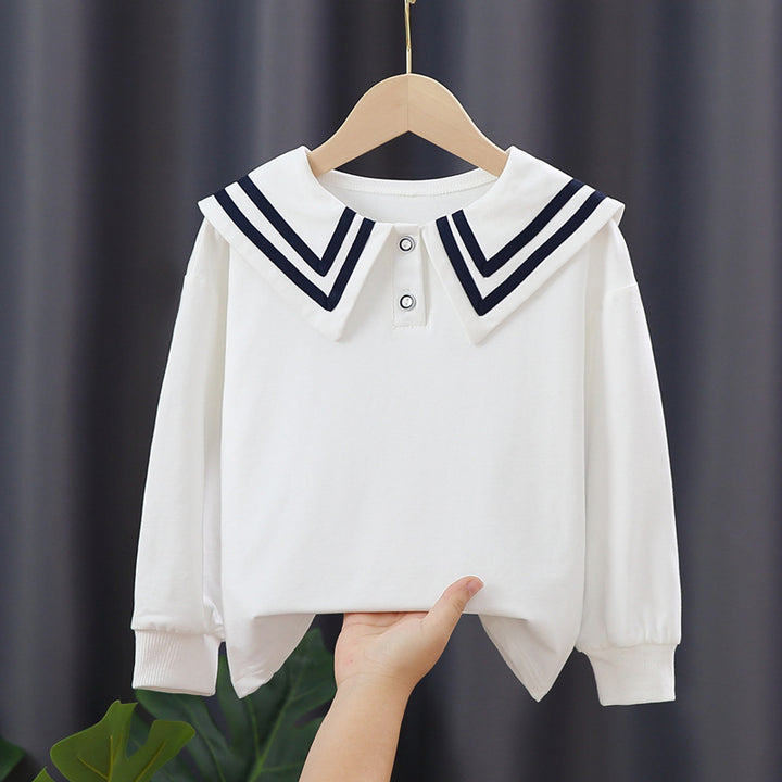 Damen Matrosenbluse mit modernem Kragen und Knopfdetails Echo Archiv