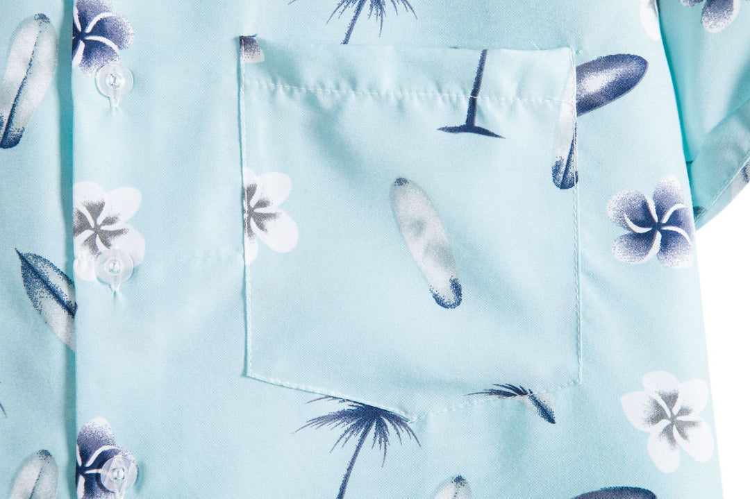 Herren Kurzarmhemd mit sommerlichem Surf-Design und lockerem Schnitt Echoarchiv