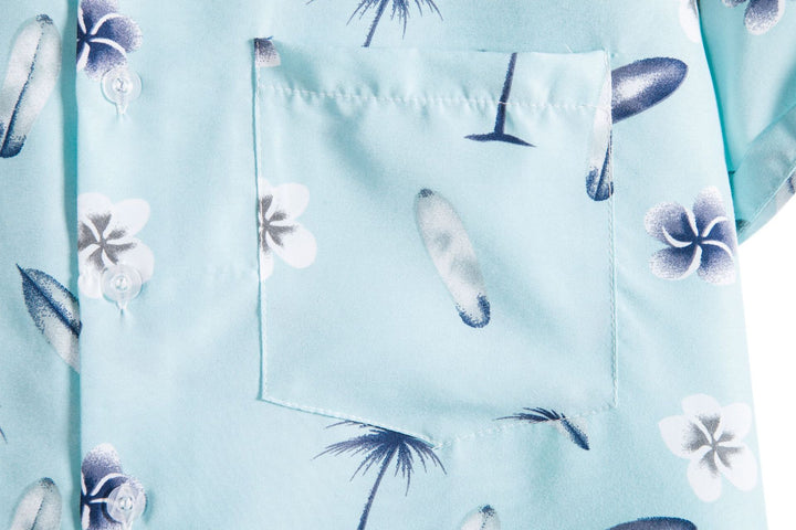 Herren Kurzarmhemd mit sommerlichem Surf-Design und lockerem Schnitt Echoarchiv