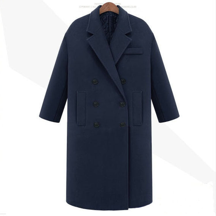 Herren Longcoat im minimalistischen Doppelreiher aus Wollmix mit kastiger Oversize-Silhouette Echoarchiv