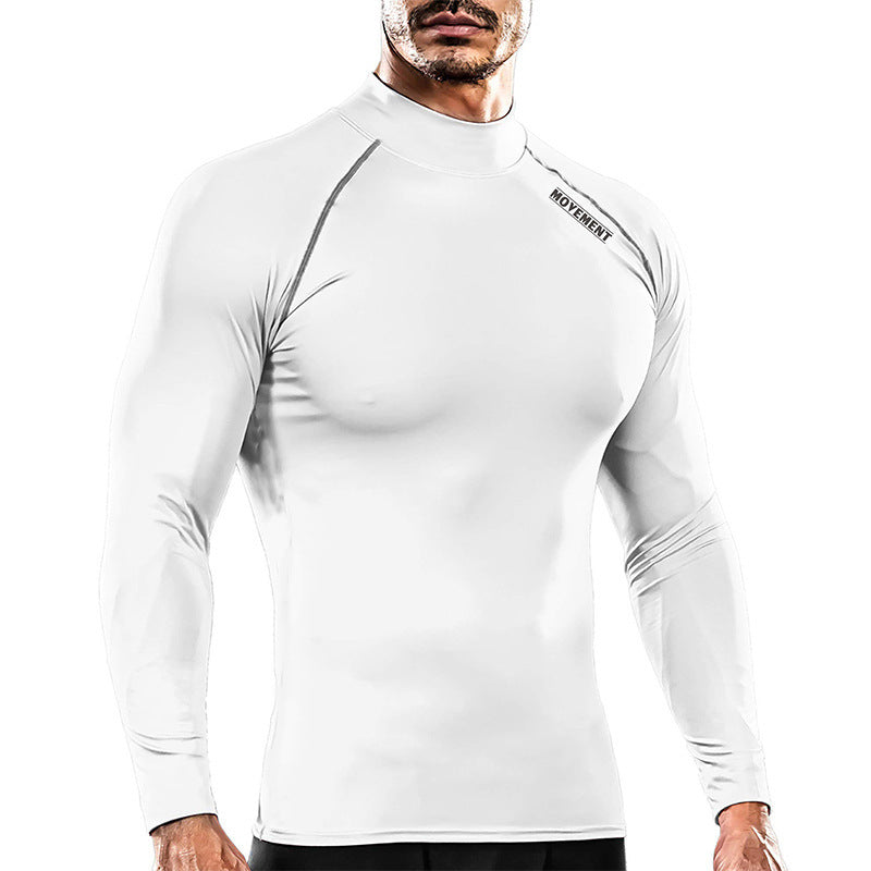 Herren Langarm Funktionsshirt mit hohem Kragen und körperbetontem Schnitt Echoarchiv