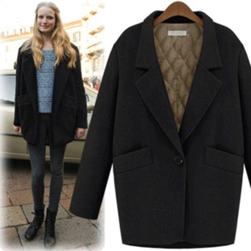 Damen Oversize Wollmix Shortcoat mit gesteppter Innenfütterung und Pattentaschen Echoarchiv