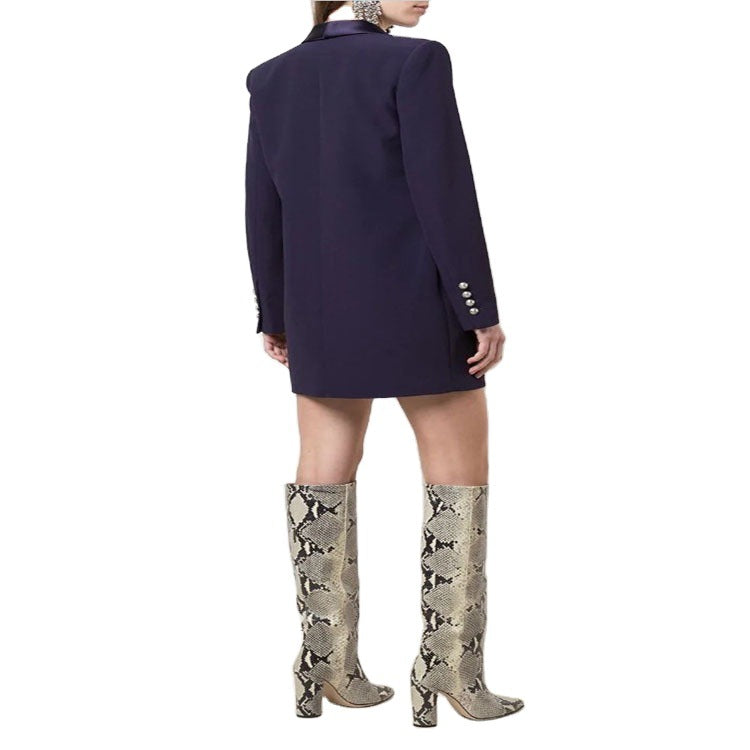 Damen Blazerkleid im Tailoring‑Look mit satiniertem Schalkragen und strukturierten Schultern Echoarchiv