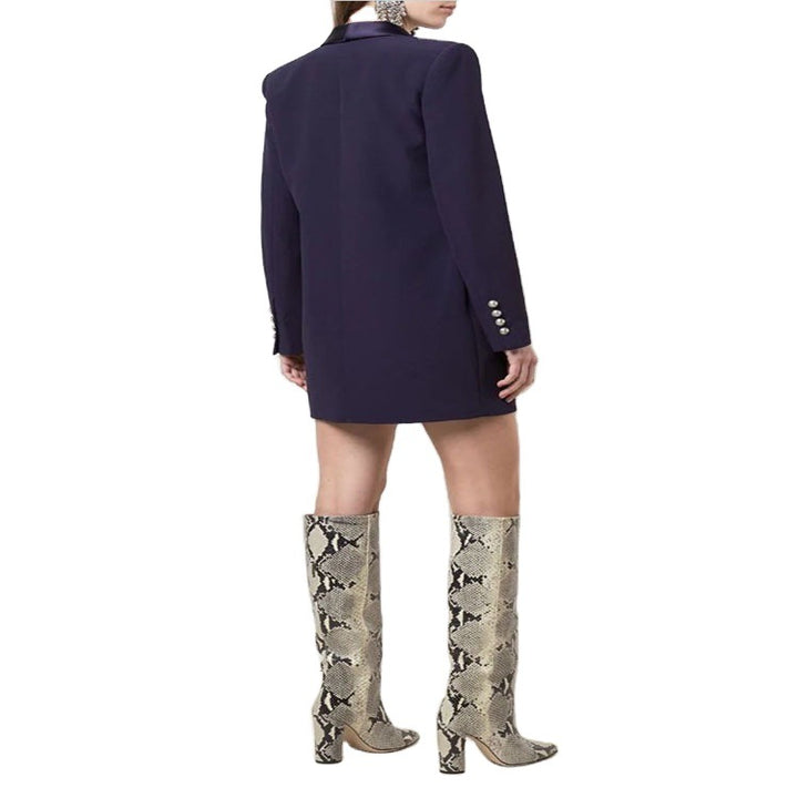 Damen Blazerkleid im Tailoring‑Look mit satiniertem Schalkragen und strukturierten Schultern Echoarchiv