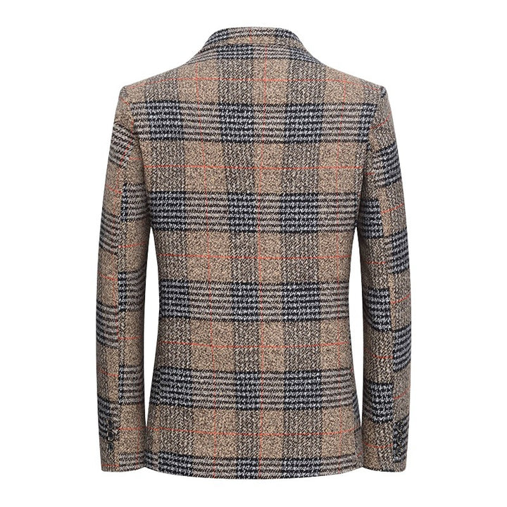 Herren Tweed-Sakko mit Glencheck-Muster und schmaler Passform – Tianoro