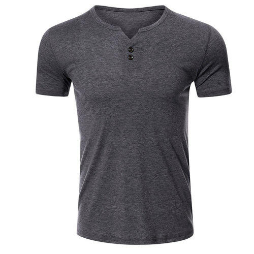 Herren Kurzarm-Henley-Shirt mit Knopfdetail und figurschmeichelndem Schnitt Echoarchiv