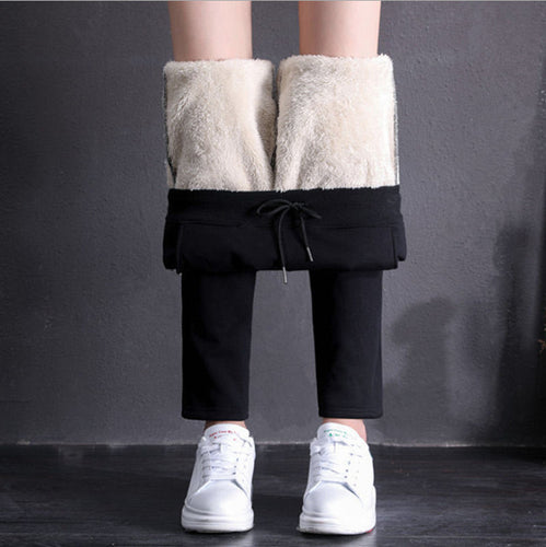 Damen nan gefütterte Thermo-Jogginghose mit Teddyfutter, elastischem Bund und Kordelzug Echo Archiv