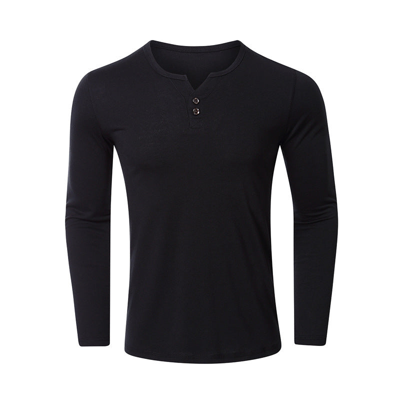 Herren Langarm-Henley-Shirt mit edler Knopfleiste und angenehmem Baumwollmix Echoarchiv