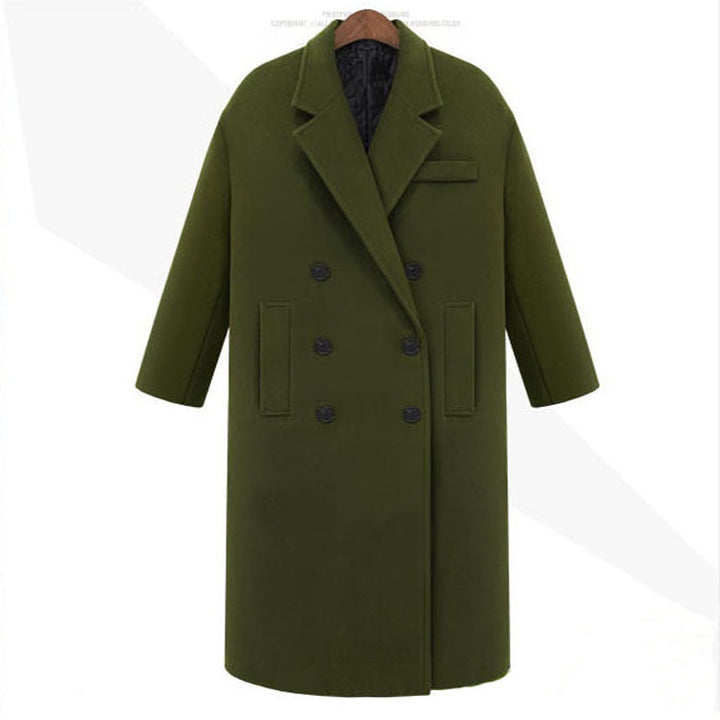 Herren Longcoat im minimalistischen Doppelreiher aus Wollmix mit kastiger Oversize-Silhouette Echoarchiv