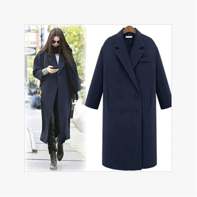 Herren Longcoat im minimalistischen Doppelreiher aus Wollmix mit kastiger Oversize-Silhouette Echoarchiv