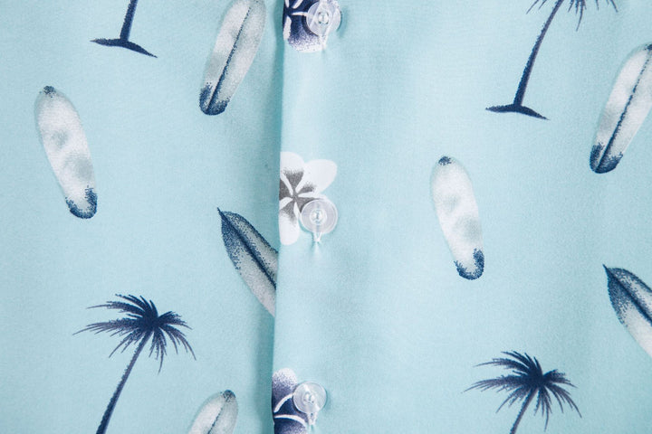 Herren Kurzarmhemd mit sommerlichem Surf-Design und lockerem Schnitt Echoarchiv
