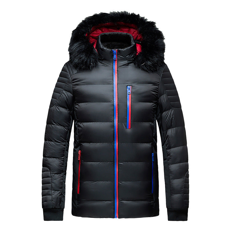 Herren Steppjacke mit Kapuze und Kunstfellbesatz, wind- und wasserabweisend Echoarchiv