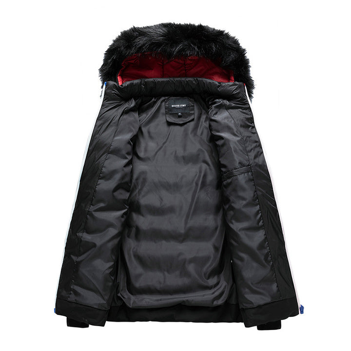 Herren Steppjacke mit Kapuze und Kunstfellbesatz, wind- und wasserabweisend Echoarchiv