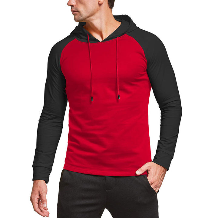 Herren Sportlicher Kapuzenpullover mit kontrastierenden Ärmeln Echoarchiv