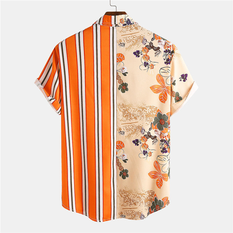 Herren Kurzarm Freizeitshirt mit maritimem Druck Echoarchiv
