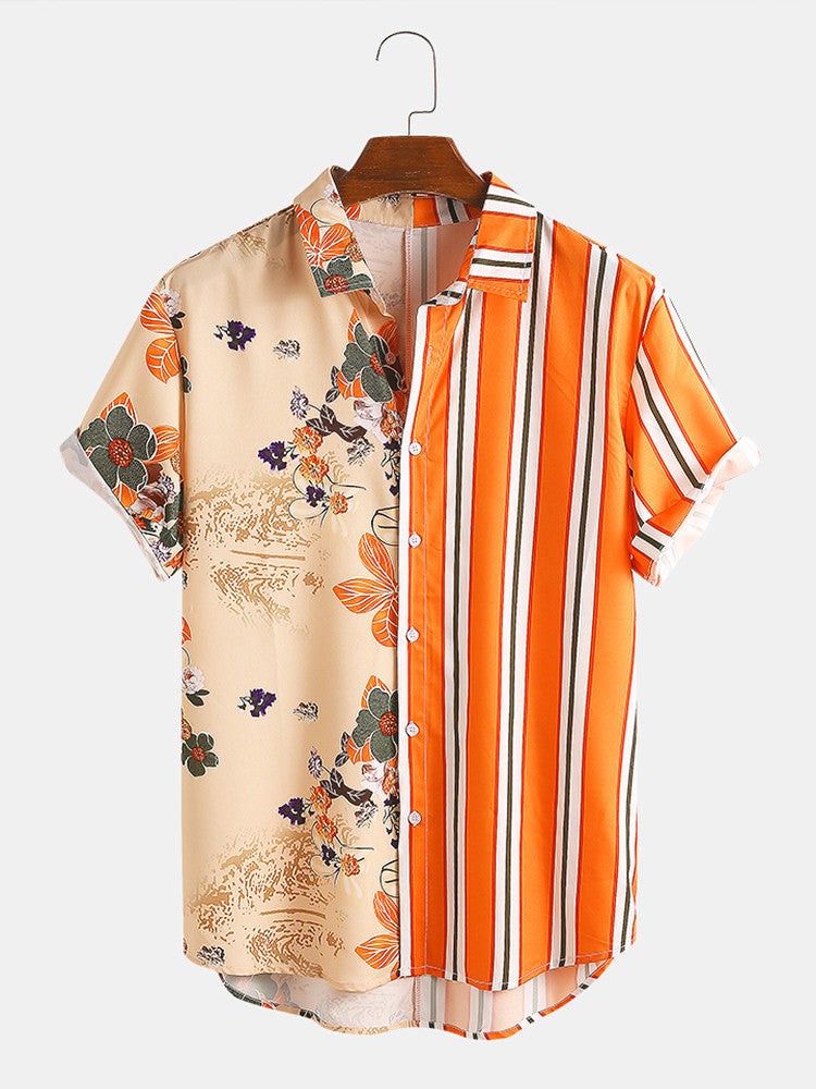 Herren Kurzarm Freizeitshirt mit maritimem Druck Echoarchiv