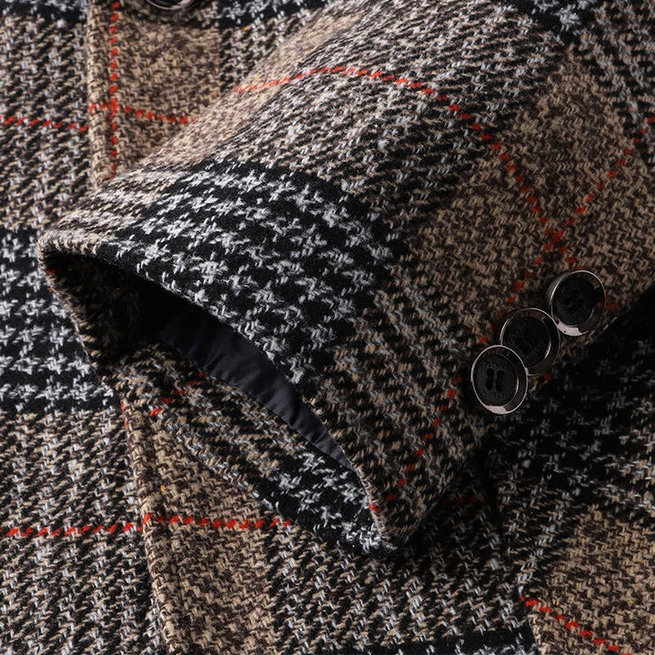 Herren Tweed-Sakko mit Glencheck-Muster und schmaler Passform – Tianoro