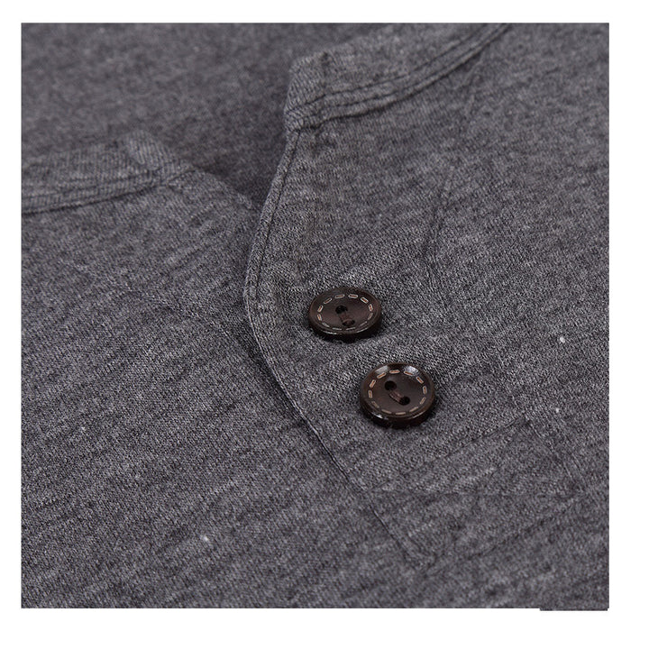 Herren Kurzarm-Henley-Shirt mit Knopfdetail und figurschmeichelndem Schnitt Echoarchiv