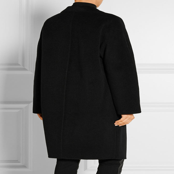 Damen Schlichter Oversize-Longmantel aus Woll‑Kaschmir‑Mix mit dezentem Revers und Ein‑Knopf‑Front Echoarchiv