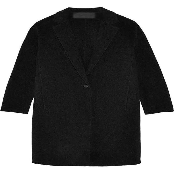Damen Schlichter Oversize-Longmantel aus Woll‑Kaschmir‑Mix mit dezentem Revers und Ein‑Knopf‑Front Echoarchiv