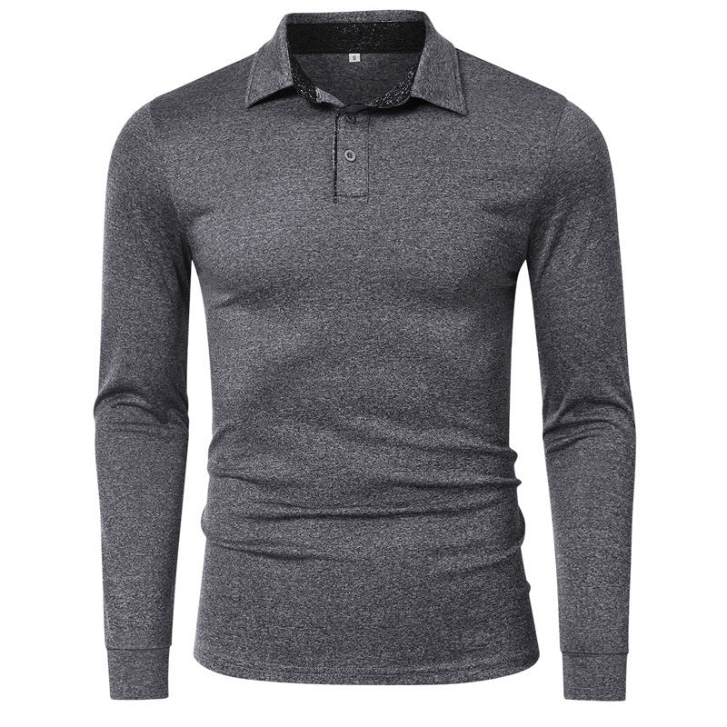 Herren Langarm Poloshirt mit strukturiertem Gewebe und sportlichem Kragen Echoarchiv