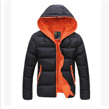 Herren Leichte gefütterte Steppjacke mit Kapuze und seitlichen Reißverschlusstaschen Echoarchiv