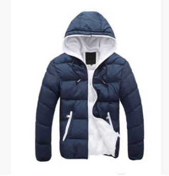 Herren Leichte gefütterte Steppjacke mit Kapuze und seitlichen Reißverschlusstaschen Echoarchiv