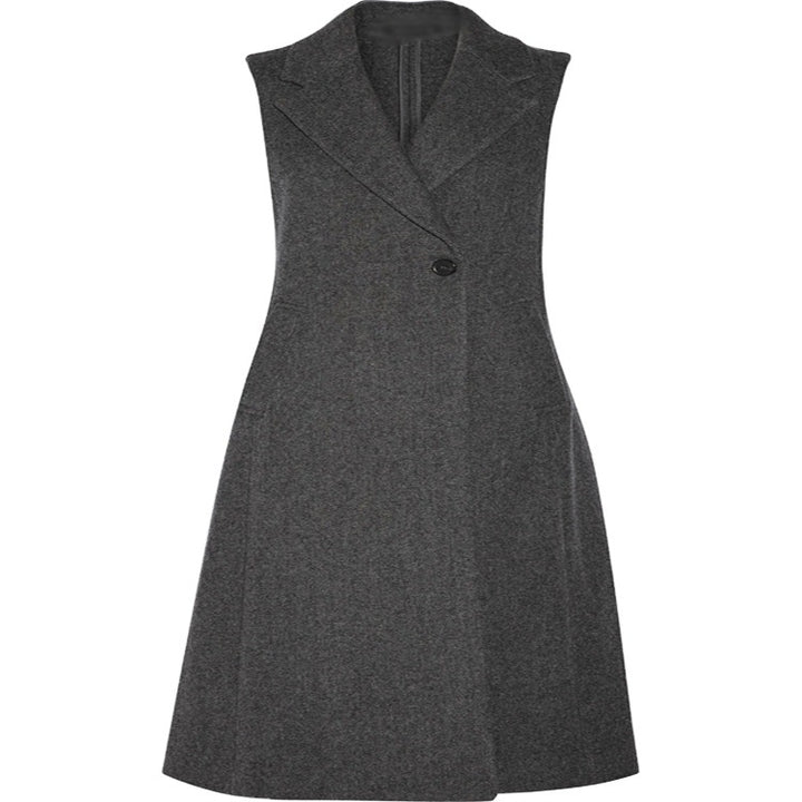 Damen Ärmelloser Wollmix-Mantel mit ausgestellter A‑Linien‑Silhouette und Ein‑Knopf‑Front Echoarchiv