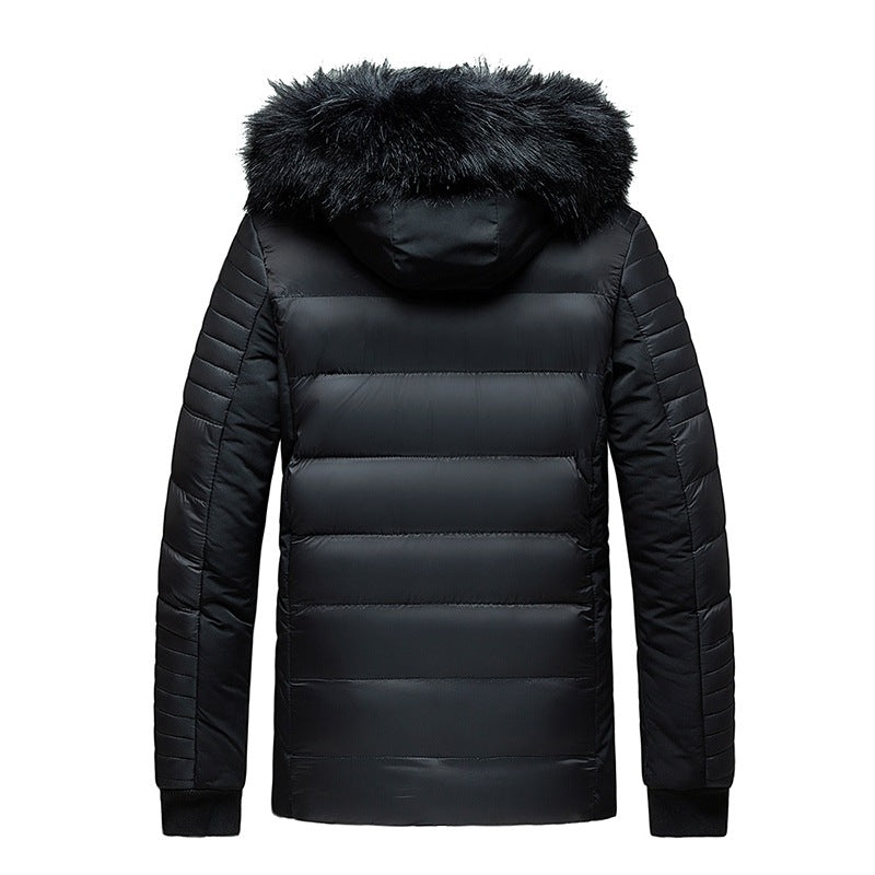Herren Steppjacke mit Kapuze und Kunstfellbesatz, wind- und wasserabweisend Echoarchiv