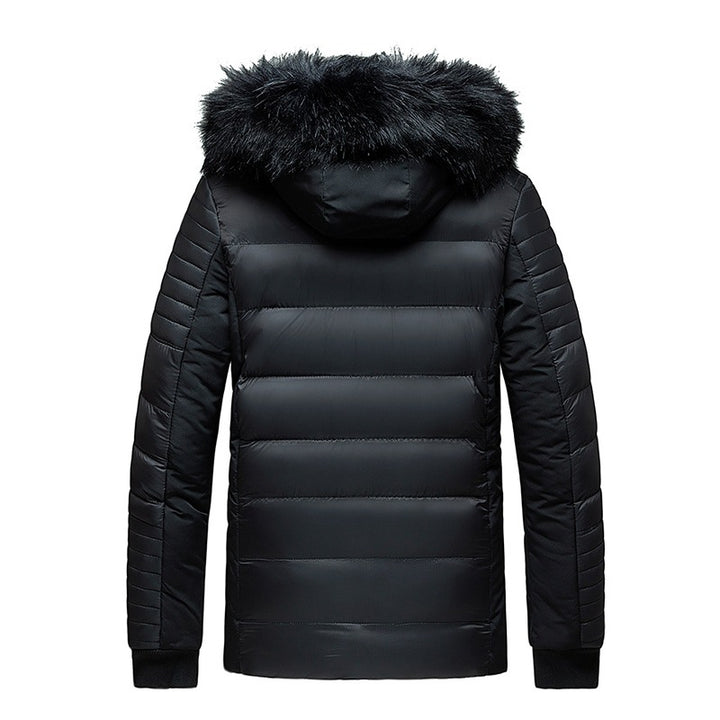 Herren Steppjacke mit Kapuze und Kunstfellbesatz, wind- und wasserabweisend Echoarchiv