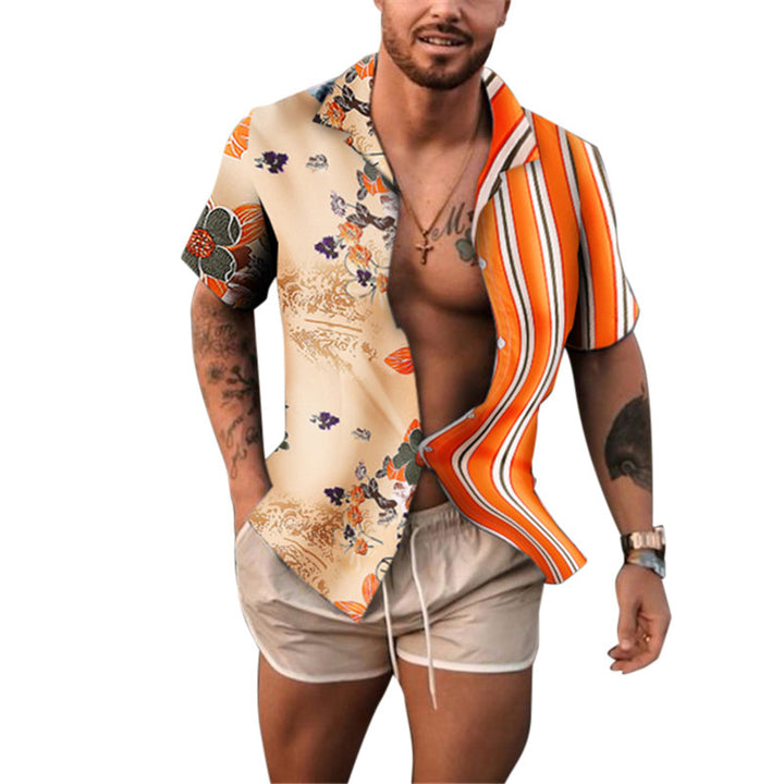 Herren Kurzarm Freizeitshirt mit maritimem Druck Echoarchiv