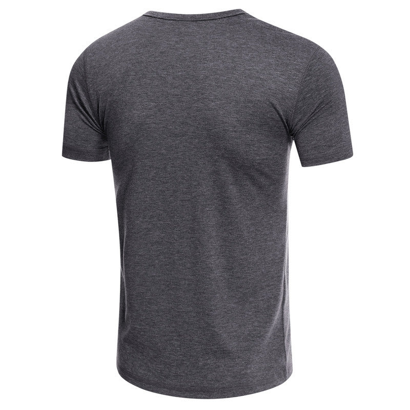 Herren Kurzarm-Henley-Shirt mit Knopfdetail und figurschmeichelndem Schnitt Echoarchiv