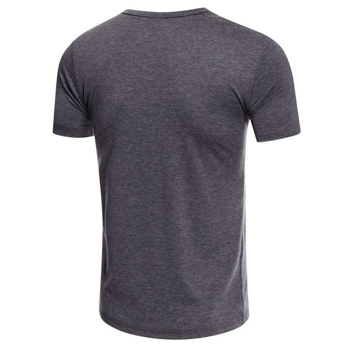 Herren Kurzarm-Henley-Shirt mit Knopfdetail und figurschmeichelndem Schnitt Echoarchiv