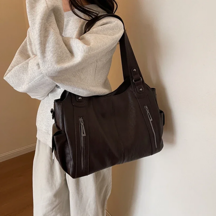 Stilvolle Lederhandtasche Mit Reißverschluss – Avelisse