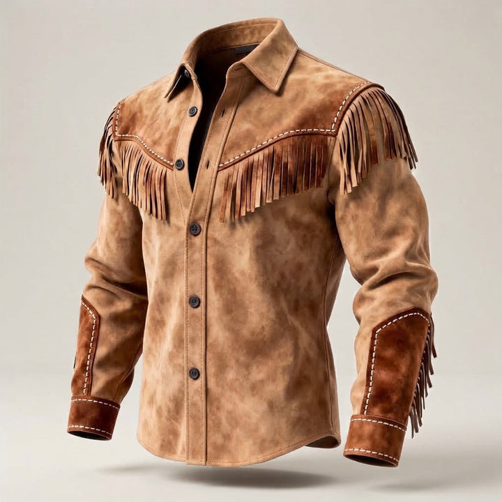 Herren Wildleder-Fransenhemd im Westernstil Echoarchiv