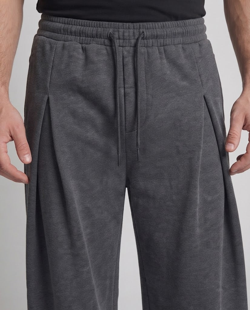 Herren Hochtaillierte Plissée-Hose mit doppelter Bundfalte und weitem Palazzo-Bein Echo Archiv